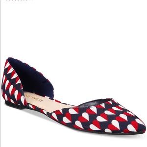 COPY - CUTE 9west heart-design pointy toe flats